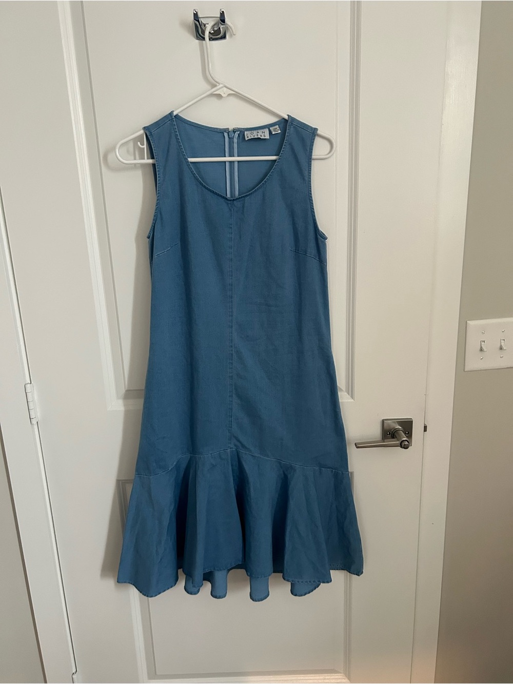 Joan Rivers Blue Sleeveless Ruffle-Hem Mini Dress